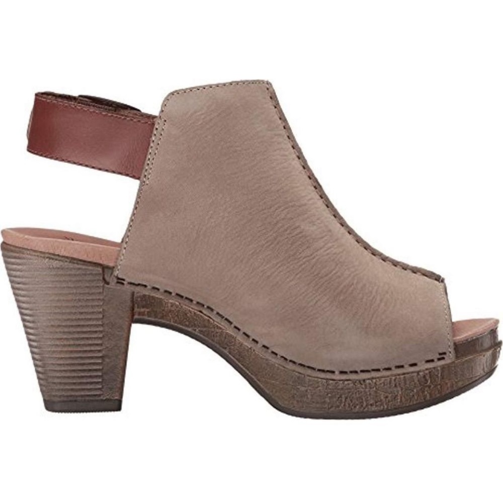 Dansko Tan and Brown Mules with Comfortable Heel